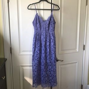 ASTR | PERIWINKLE A-LINE MIDI LACE DRESS SZ MD